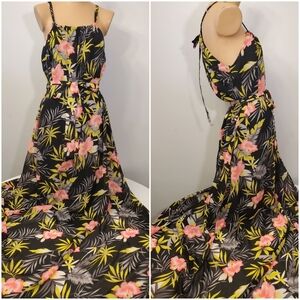 Nymphe L.A. Floral Hawaiian Print Maxi Dress